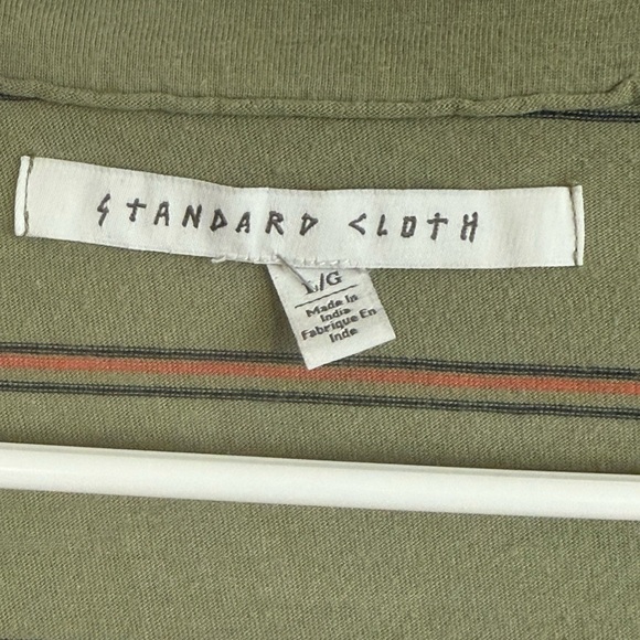 Standard Cloth Men’s Lightweight Cardigan Large Striped Green casual Cotton - Picture 3 of 4